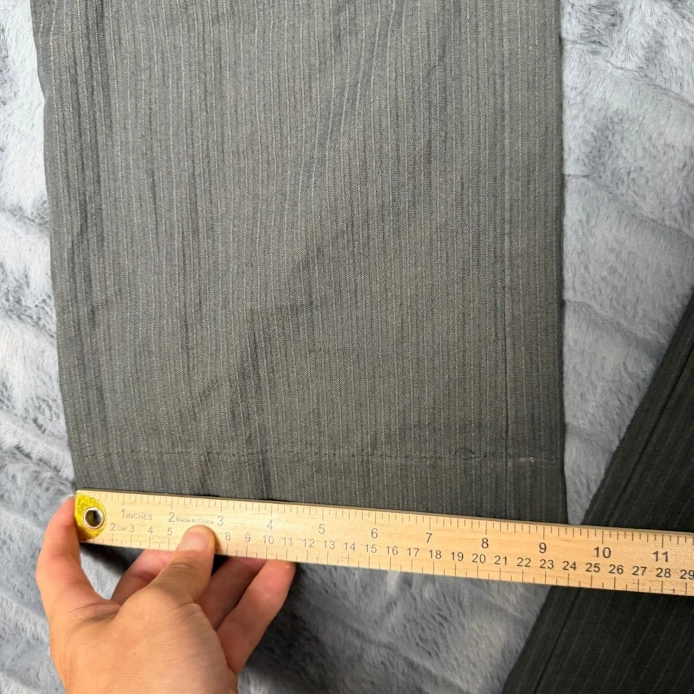 Banana Republic Mens Gray Pinstripe Dress Pants 36x34 Straight Leg Cotton Blend